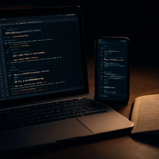 gb99 Developer Notebook beside mobile screen